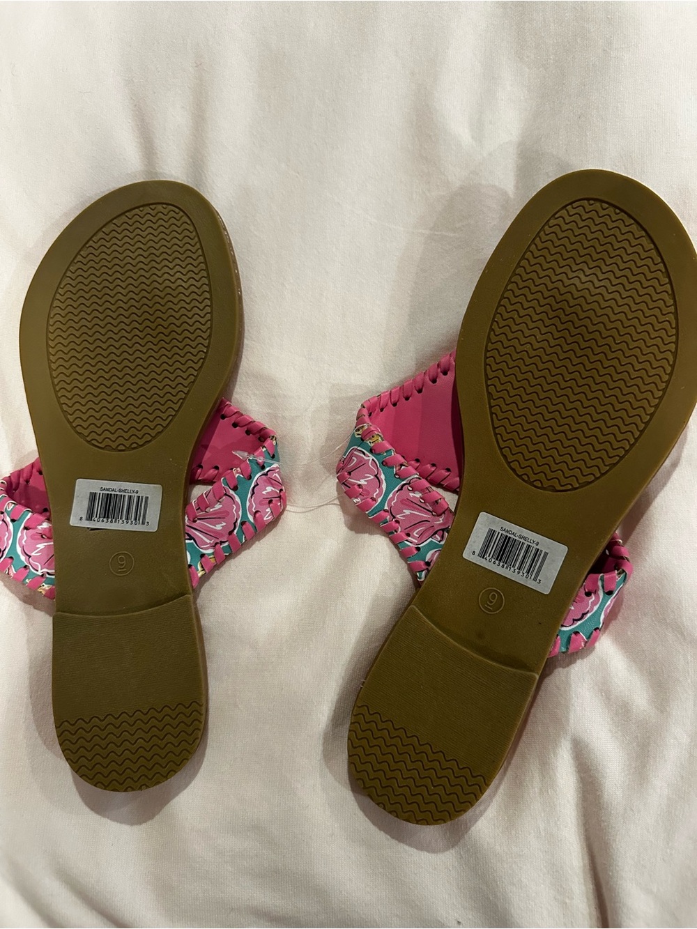 Simply Southern Pink Floral Pattern Slide Sandals - Picture 2 of 3